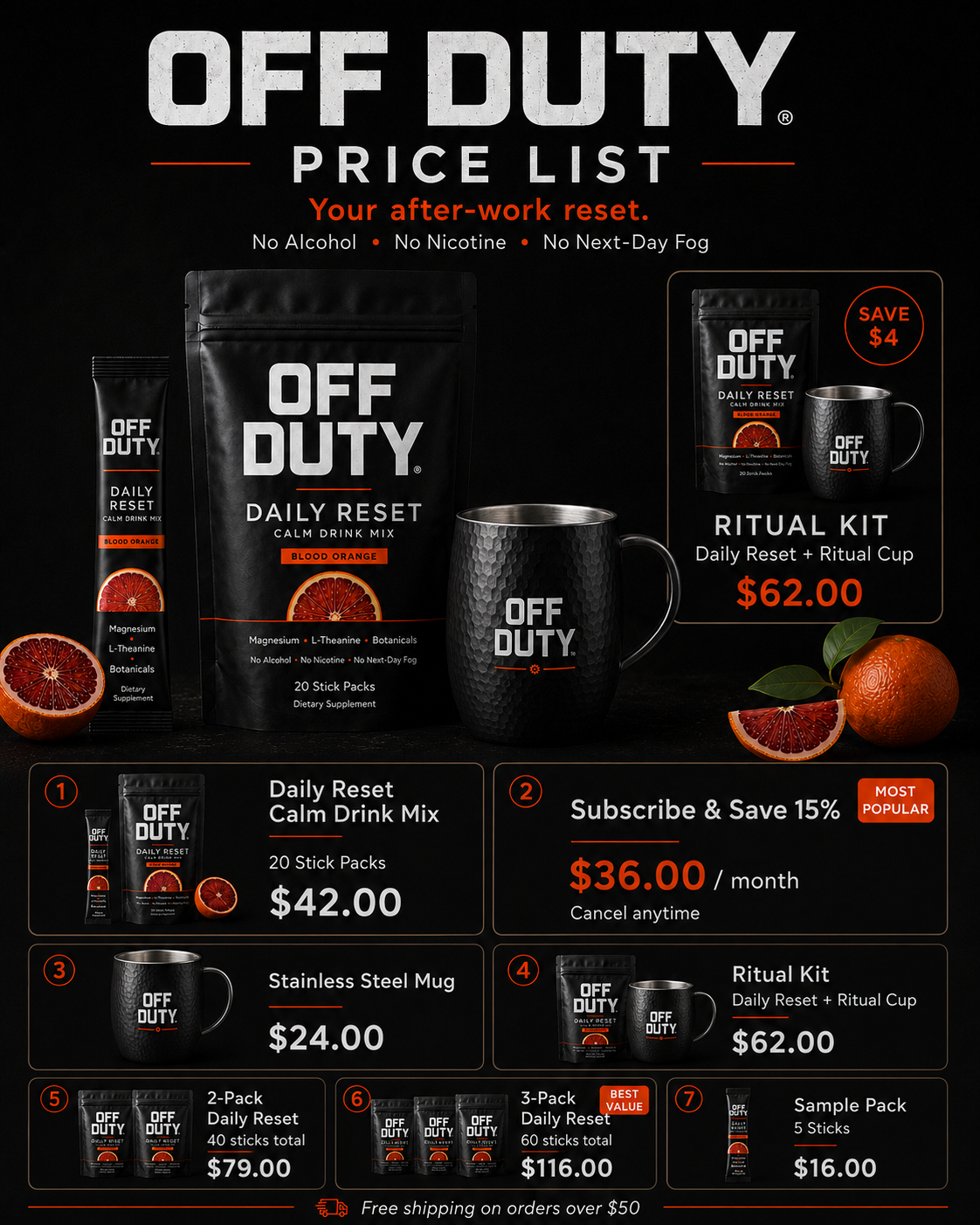 Off Duty price list